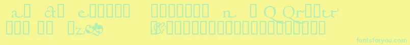フォントGaramondalternatessk – 黄色い背景に緑の文字