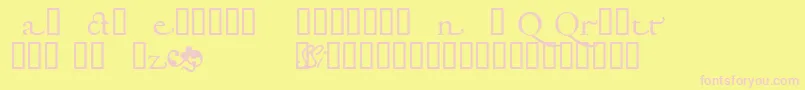 Garamondalternatessk-fontti – vaaleanpunaiset fontit keltaisella taustalla