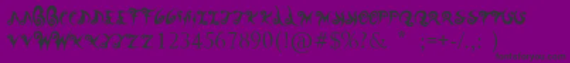 Więcej informacji o czcionce WanderBall Czcionka WanderBall – czarne czcionki na fioletowym tle