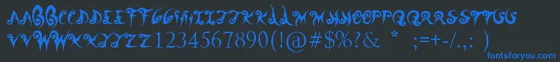 WanderBall Font – Blue Fonts on Black Background
