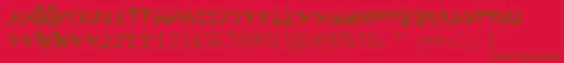WanderBall-fontti – ruskeat fontit punaisella taustalla