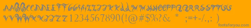 フォントWanderBall – オレンジの背景に灰色の文字