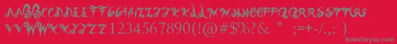 WanderBall Font – Gray Fonts on Red Background