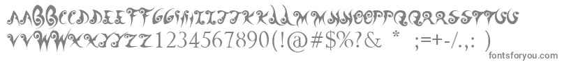 WanderBall-fontti – harmaat kirjasimet valkoisella taustalla