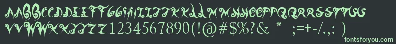 WanderBall Font – Green Fonts on Black Background