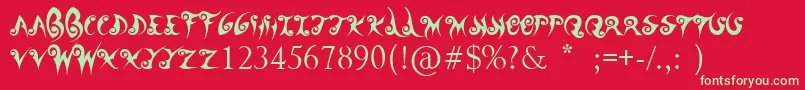 WanderBall Font – Green Fonts on Red Background