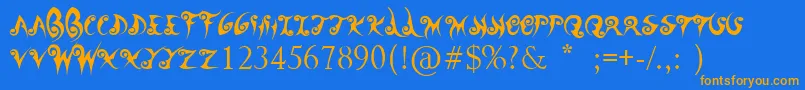 WanderBall Font – Orange Fonts on Blue Background