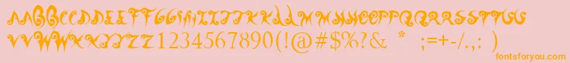 WanderBall Font – Orange Fonts on Pink Background