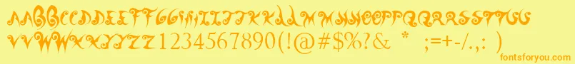 WanderBall Font – Orange Fonts on Yellow Background