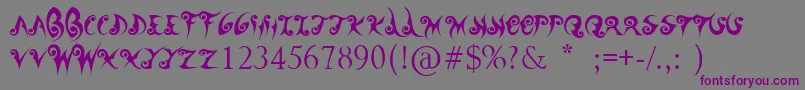WanderBall-Schriftart – Violette Schriften auf grauem Hintergrund