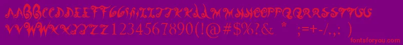 フォントWanderBall – 紫の背景に赤い文字
