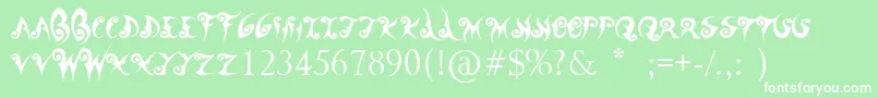 WanderBall-Schriftart – Weiße Schriften auf grünem Hintergrund
