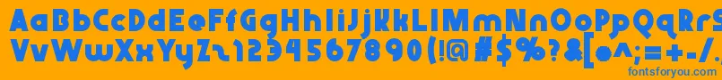 Abraxeousbold Font – Blue Fonts on Orange Background