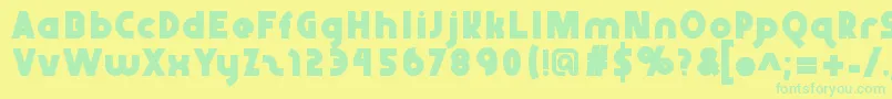 Abraxeousbold Font – Green Fonts on Yellow Background