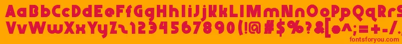 Abraxeousbold Font – Red Fonts on Orange Background