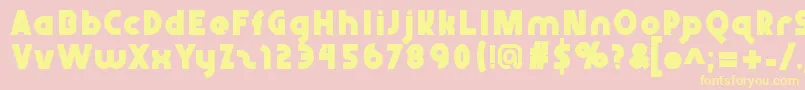 Fonte Abraxeousbold – fontes amarelas em um fundo rosa