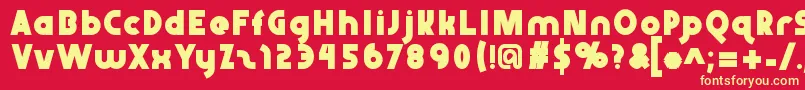 Abraxeousbold Font – Yellow Fonts on Red Background