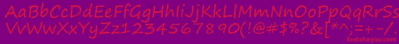 SegoePrint Font – Red Fonts on Purple Background