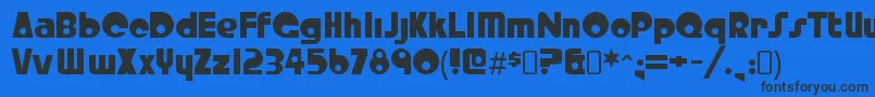 CrystalradiokitRegular Font – Black Fonts on Blue Background