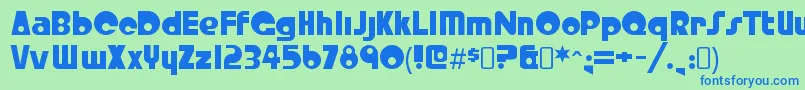 CrystalradiokitRegular Font – Blue Fonts on Green Background