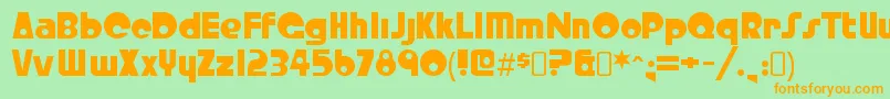 CrystalradiokitRegular Font – Orange Fonts on Green Background