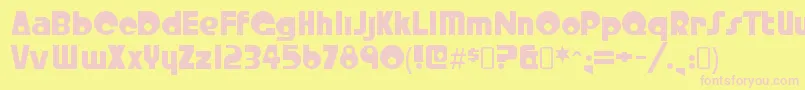 Шрифт CrystalradiokitRegular – розовые шрифты на жёлтом фоне