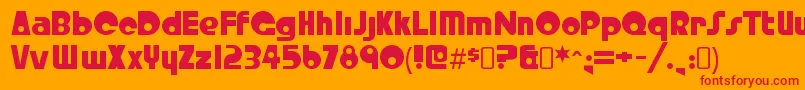 CrystalradiokitRegular Font – Red Fonts on Orange Background