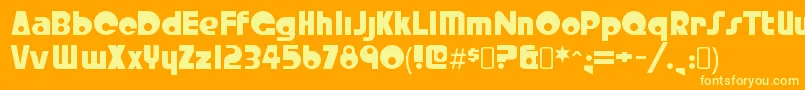 CrystalradiokitRegular Font – Yellow Fonts on Orange Background