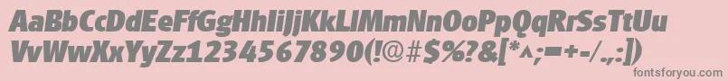 GouditaSansHeavySfBoldItalic Font – Gray Fonts on Pink Background