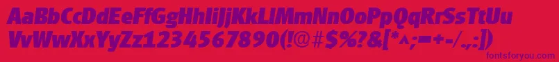 GouditaSansHeavySfBoldItalic Font – Purple Fonts on Red Background