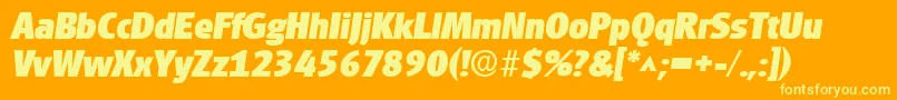 フォントGouditaSansHeavySfBoldItalic – オレンジの背景に黄色の文字