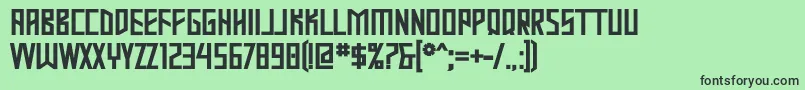 フォントMastodb – 緑の背景に黒い文字