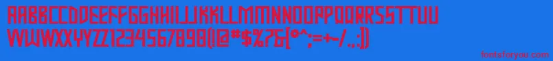 Fonte Mastodb – fontes vermelhas em um fundo azul