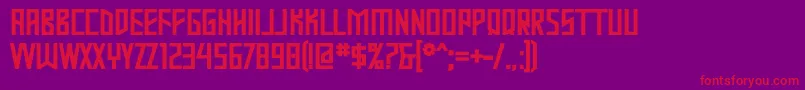 フォントMastodb – 紫の背景に赤い文字