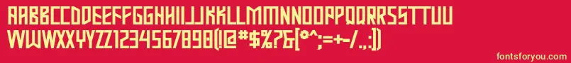 フォントMastodb – 黄色の文字、赤い背景