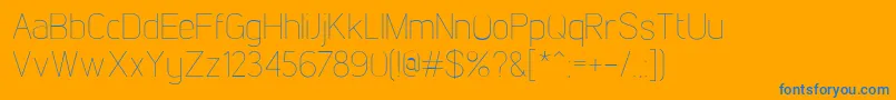 LintelThin-Schriftart – Blaue Schriften auf orangefarbenem Hintergrund