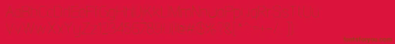 LintelThin-Schriftart – Braune Schriften auf rotem Hintergrund