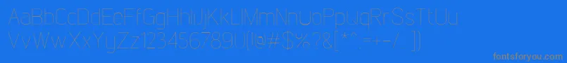 フォントLintelThin – 青い背景に灰色の文字