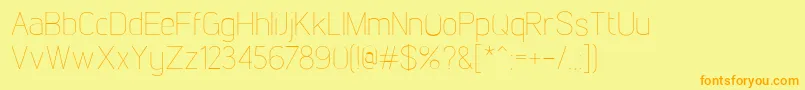 LintelThin-fontti – oranssit fontit keltaisella taustalla