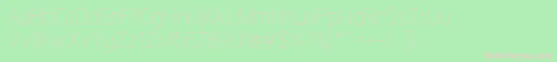 LintelThin-fontti – vaaleanpunaiset fontit vihreällä taustalla