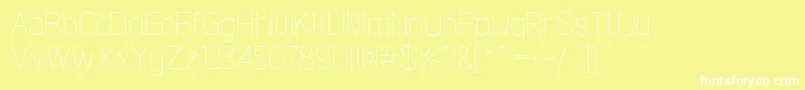 フォントLintelThin – 黄色い背景に白い文字