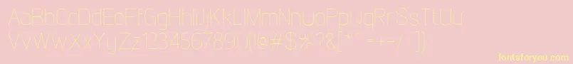 フォントLintelThin – 黄色のフォント、ピンクの背景