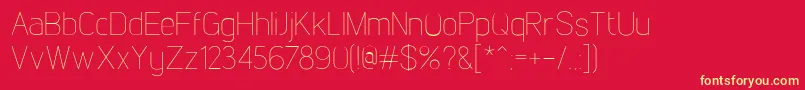 LintelThin Font – Yellow Fonts on Red Background