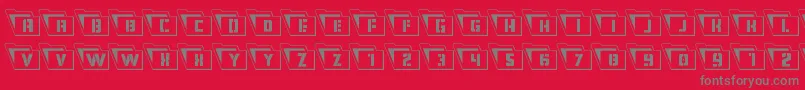 Eyesonlyoutsemicondleft Font – Gray Fonts on Red Background