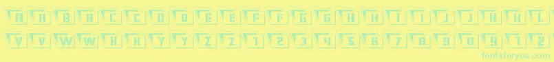 Eyesonlyoutsemicondleft Font – Green Fonts on Yellow Background