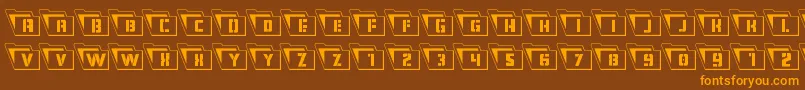 Eyesonlyoutsemicondleft Font – Orange Fonts on Brown Background