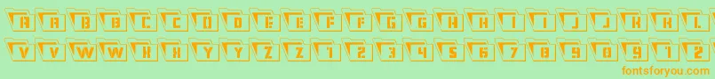 Eyesonlyoutsemicondleft Font – Orange Fonts on Green Background
