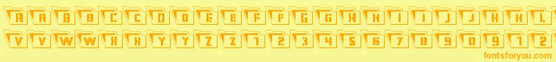 Eyesonlyoutsemicondleft Font – Orange Fonts on Yellow Background