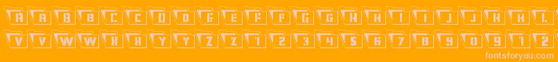 Eyesonlyoutsemicondleft-Schriftart – Rosa Schriften auf orangefarbenem Hintergrund