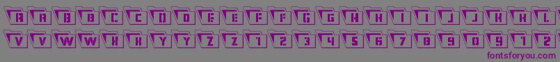 フォントEyesonlyoutsemicondleft – 紫色のフォント、灰色の背景